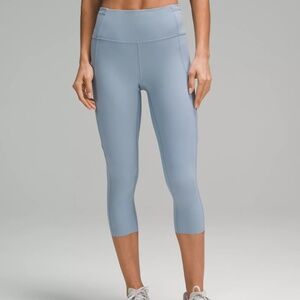 Lululemon Fast Free Crop II Leggings Nulux 19 Grey Blue Size 8